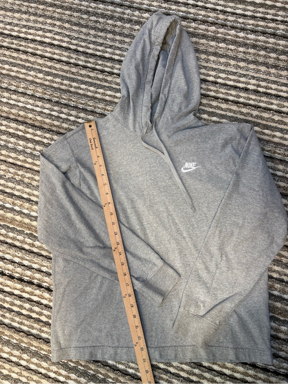Nike Light Gray Pullover Hoodie with White Swoosh